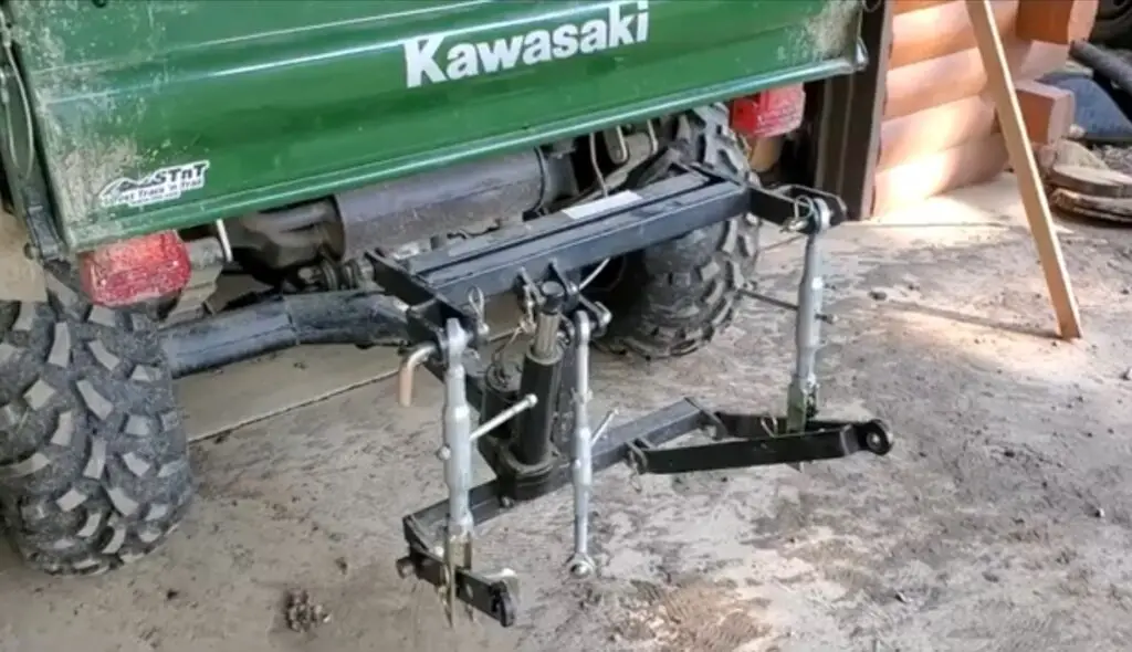 Kawasaki UTV with food plot attachment 