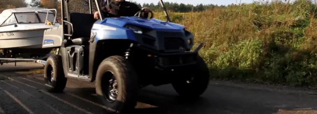 Every weekend, I look forward to the thrill of towing my boat with my dependable UTV, ready for another adventure.