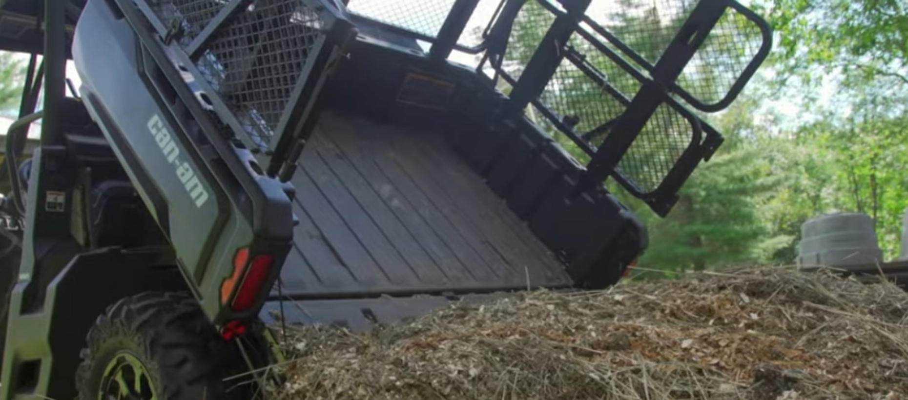 A Can-am defender pro XT is in a farm.