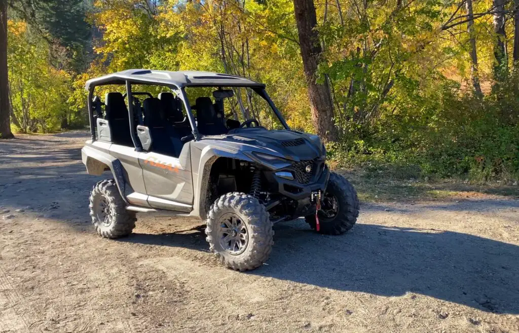 Amidst the serenity of nature, my Yamaha RMAX4 1000 UTV equipped with equal-sized tires on front and back became my gateway to thrilling off-road adventures, igniting a passion for exploration within me.