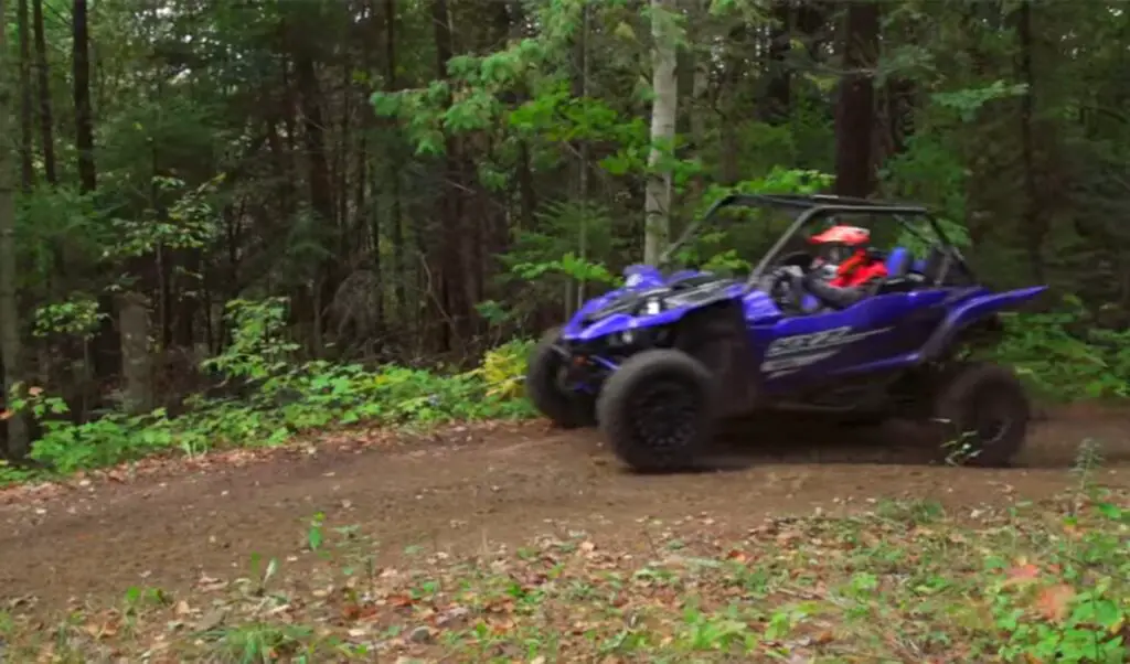 Through the towering trees of the forest, I raced, the Yamaha YXZ's nimble handling allowing me to weave through the woodland maze effortlessly.