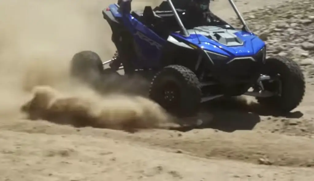 I powered through sandy terrain, my Polaris RZR handling the shifting sands with ease and excitement.