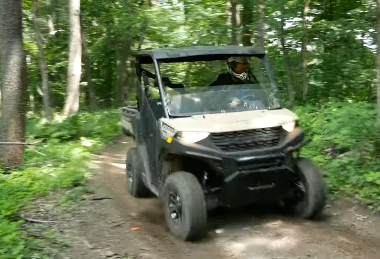 I was driving the Polaris Ranger 1000 through a jungle terrain.