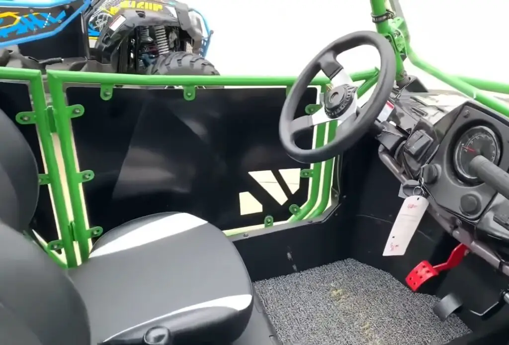 Interior view of a child UTV.