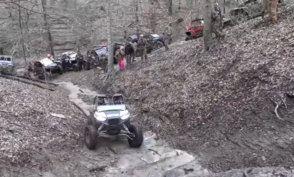 Side by side hill climb crash 