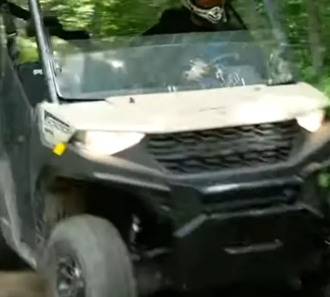 I was driving the Polaris Ranger 1000 through a jungle road.