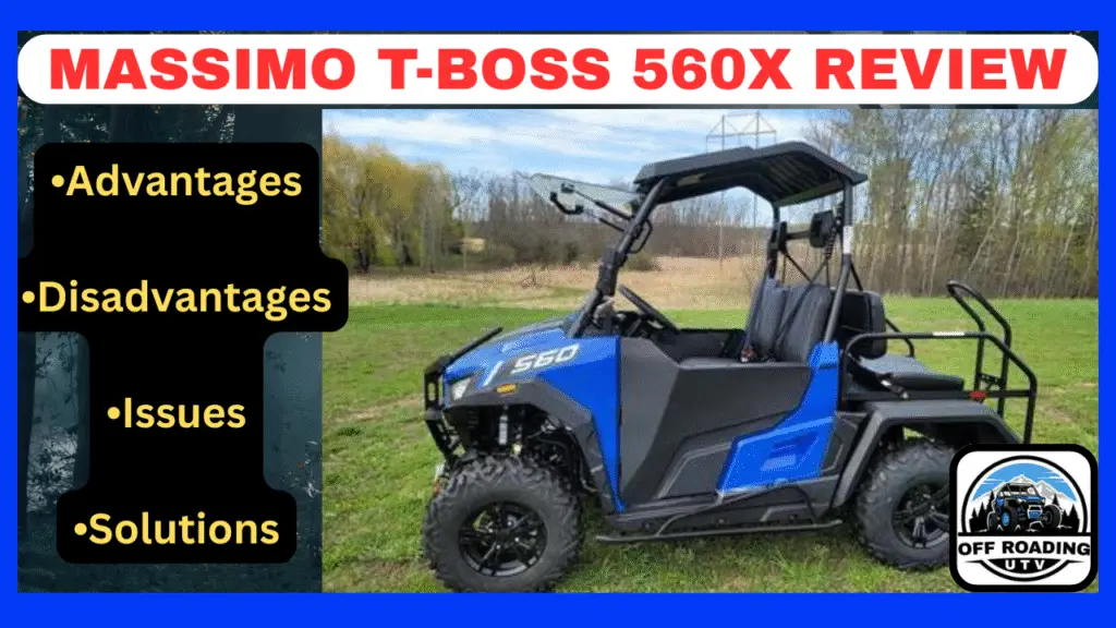 Massimo T-Boss 560X Golf Cart with 10-inch touchscreen on a trail