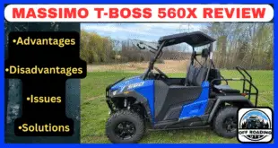 Massimo T-Boss 560X Golf Cart with 10-inch touchscreen on a trail