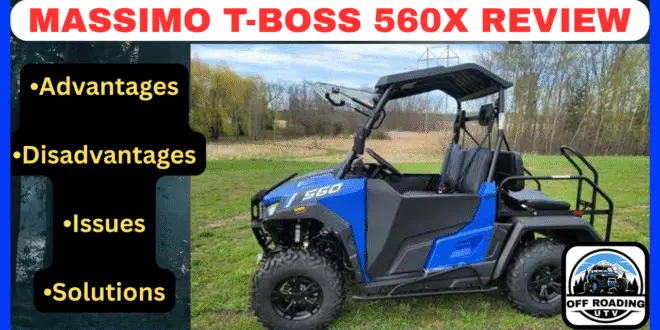 Massimo T-Boss 560X Golf Cart with 10-inch touchscreen on a trail
